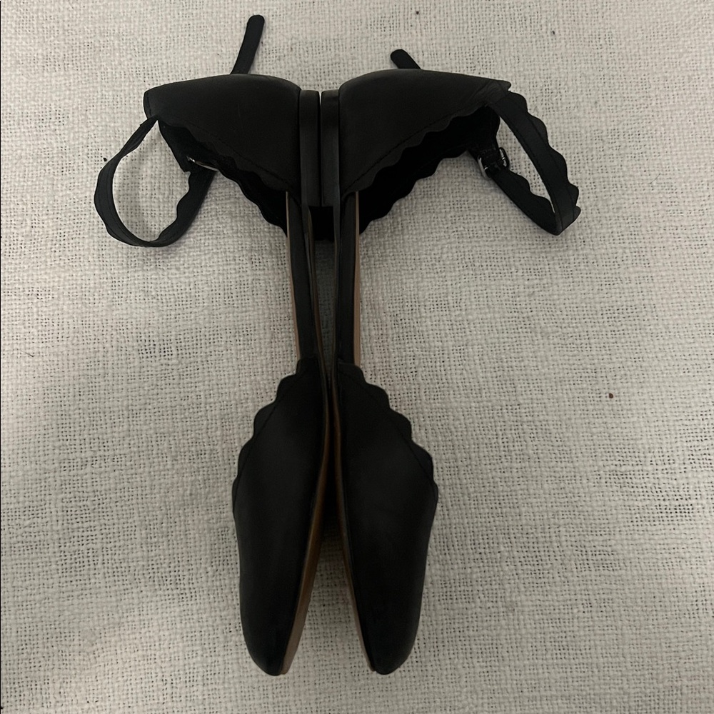 Crown Vintage Black Leather Sandals with Ankle Strap Size Size 7 - Picture 4 of 7
